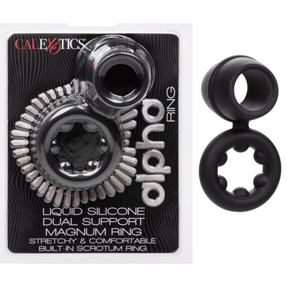 Alpha Liquid Silicone Dual Support Magnum Ring - Black