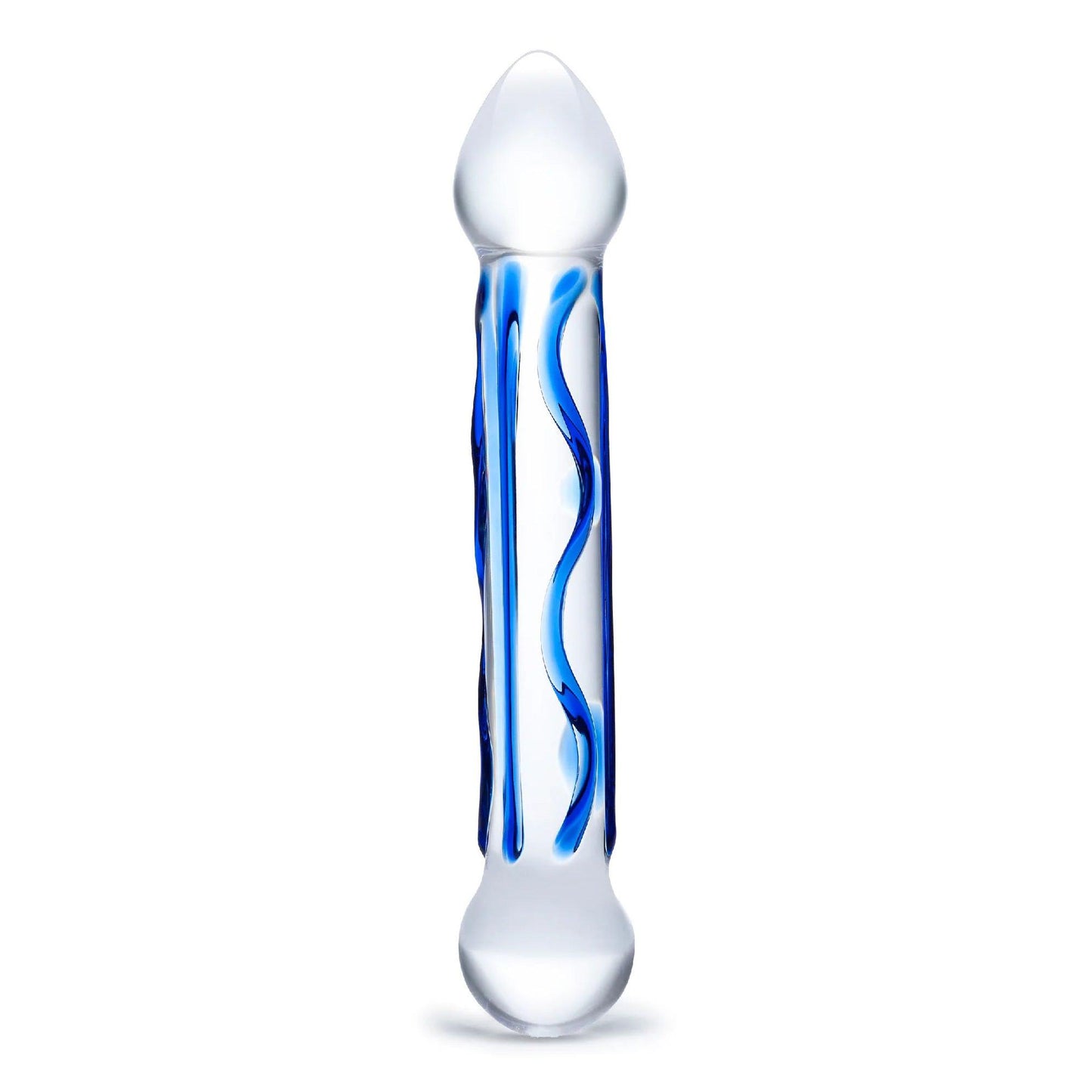 6.5 Inch Full Tip Textured Glass Dildo GLAS-145