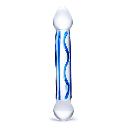6.5 Inch Full Tip Textured Glass Dildo GLAS-145