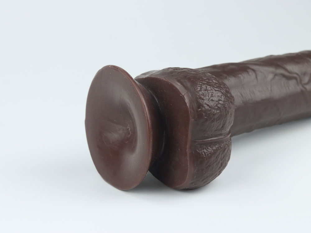 Real Skin 8" Dual Layer Dildo - Dark Brown