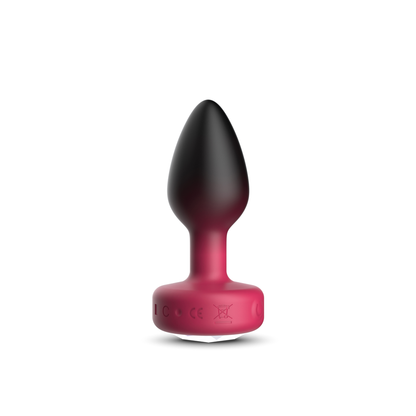 Eluxe Vibrating Clr Gem Rbyombre Plug Md With Remote