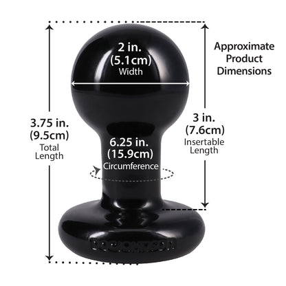Round Butt Plug Small - Black