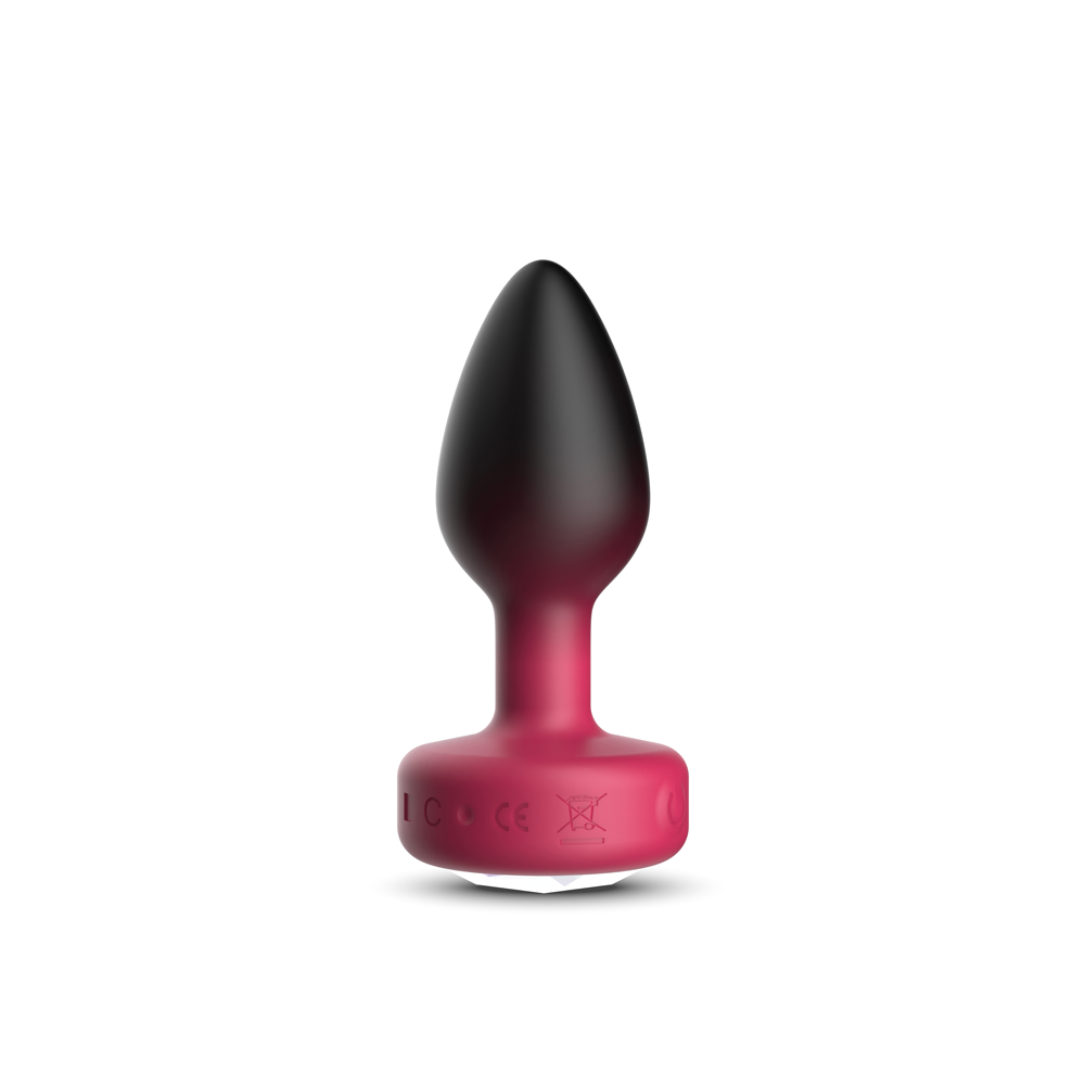 Eluxe Vibrating Clr Gem Rbyombre Plug Sm With Remote