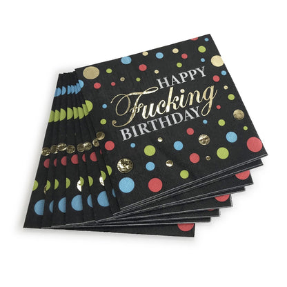 \"Happy Fucking Birthday Cocktail Napkins LG-CP1051\"