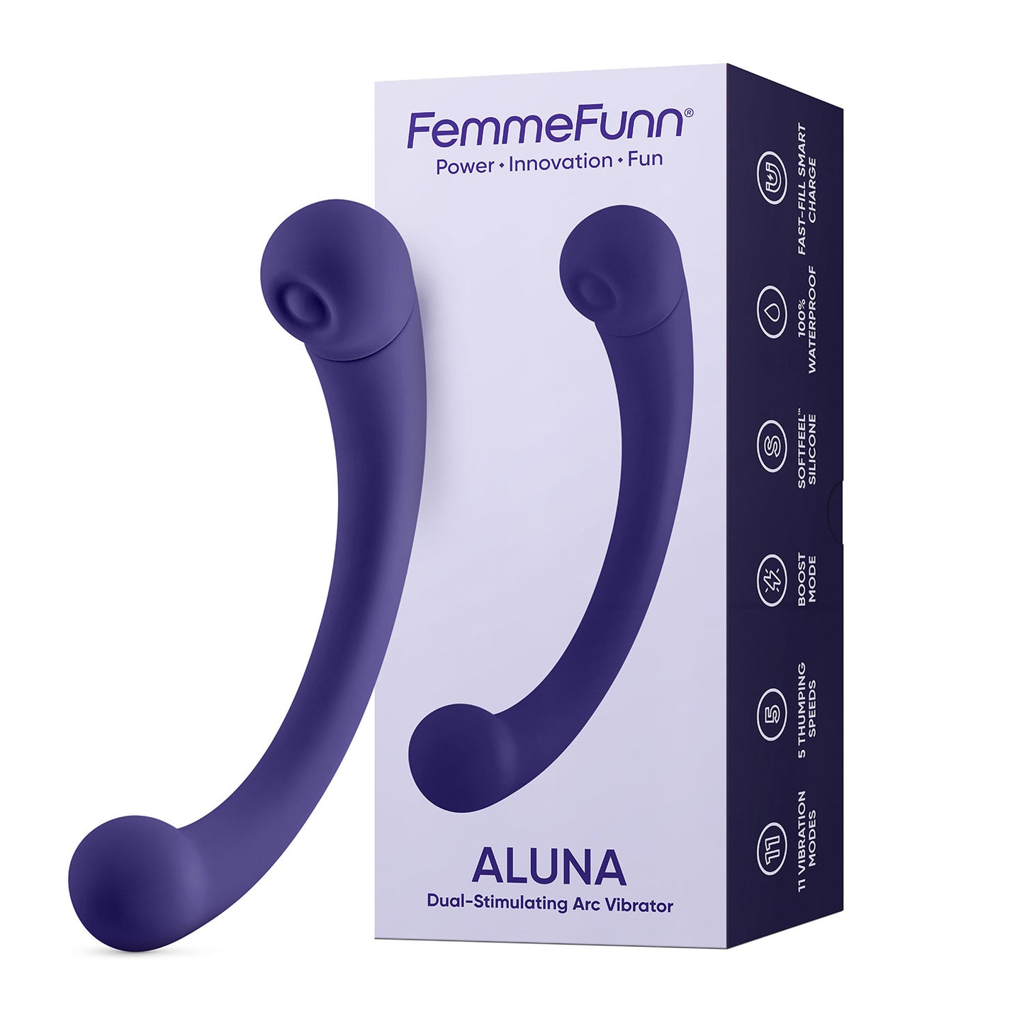 Aluna Dual Stimulating Arc Vibrator - Dark Purple