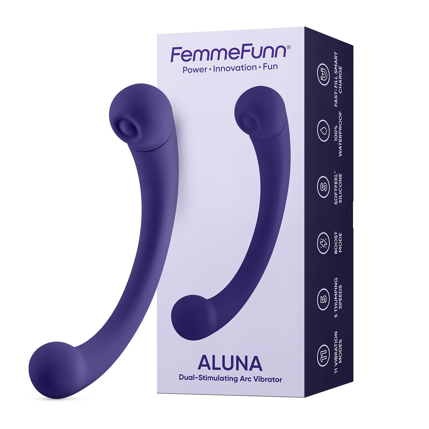 Aluna Dual Stimulating Arc Vibrator - Dark Purple