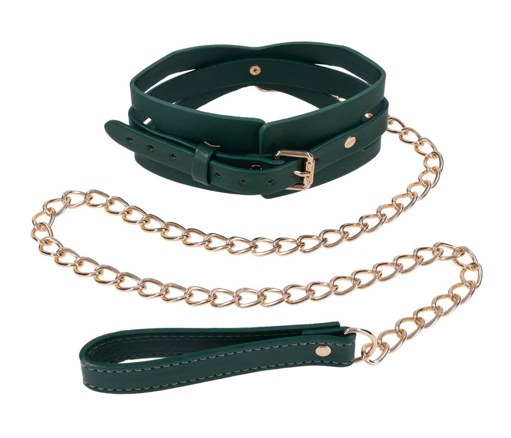 Indica Cutout Collar and Leash - Green SS10216