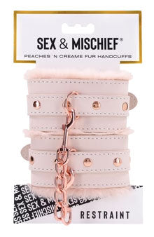 Peaches N Creame Fur Handcuffs - Pink
