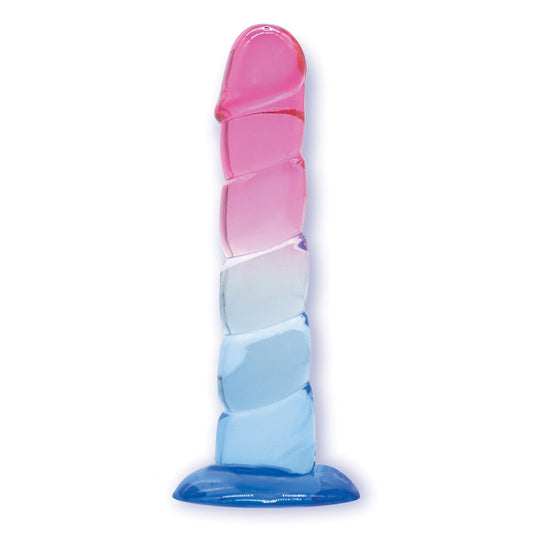 Shades, 7.5" Swirl Jelly Tpr Gradient Dong - Pink and Blue Icon Brands