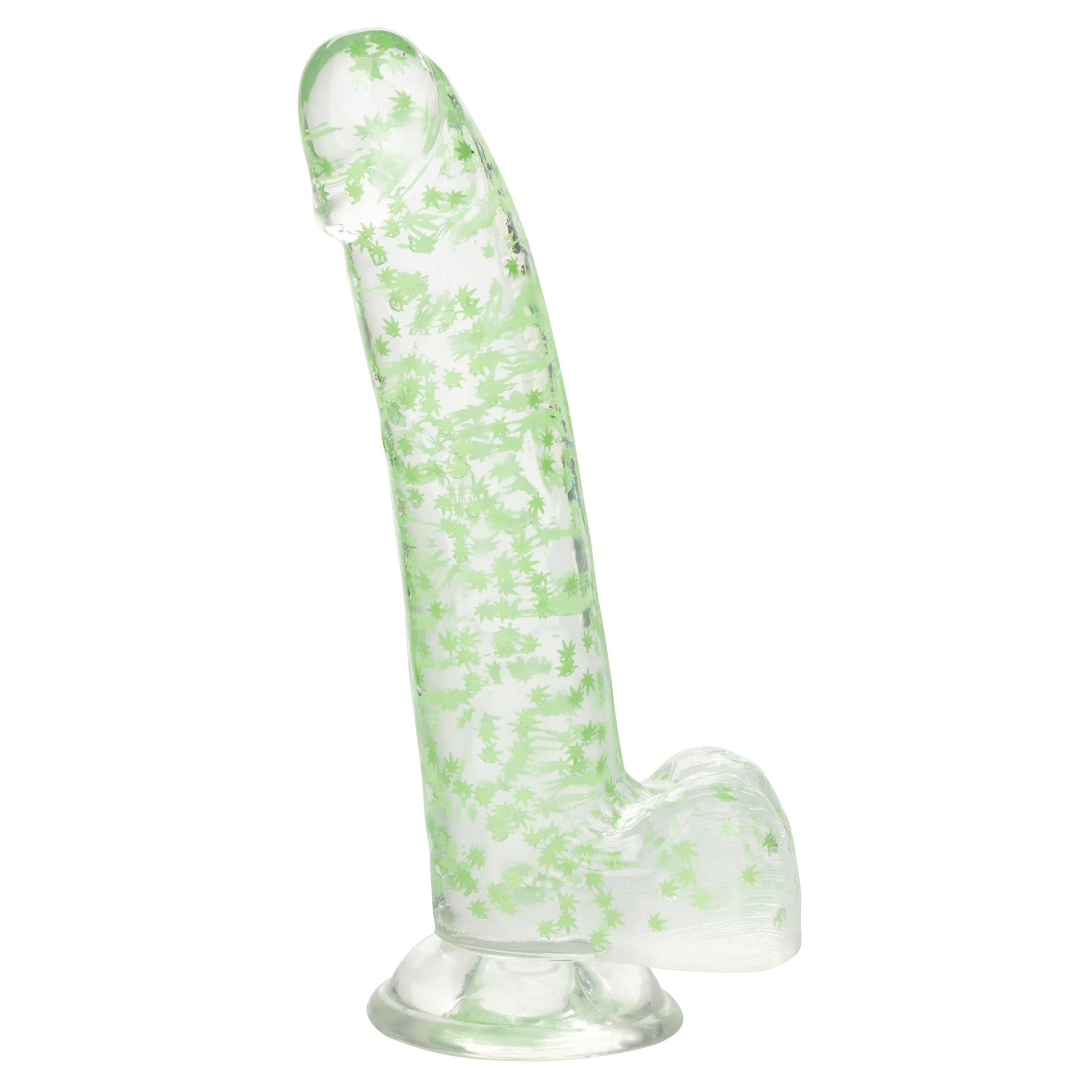 Naughty Bits I Leaf Dick Glow-in-the-Dark Weed Leaf Dildo - Glow in the Dark
