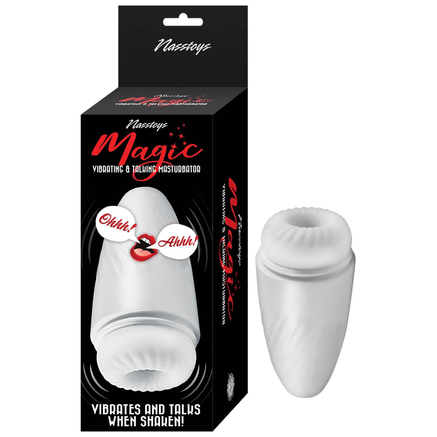 Magic Vibrating and Talking Masturbator - White