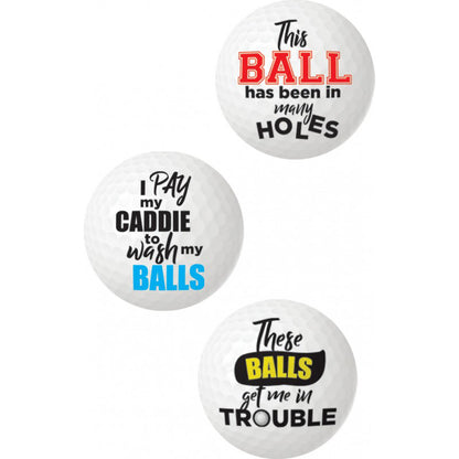 Balls Deep Funny Slogan Golf Balls Assorted Slogan 3pk HTP3735