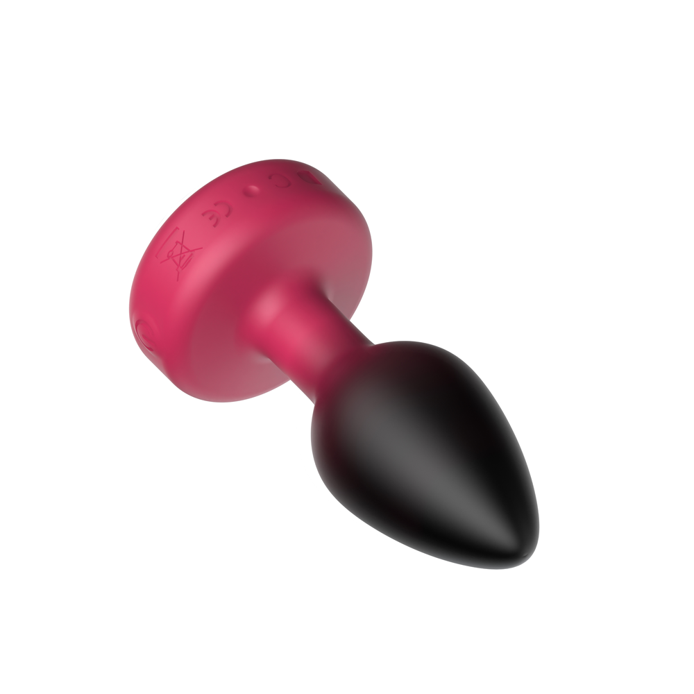 Eluxe Vibrating Clr Gem Rbyombre Plug Sm With Remote
