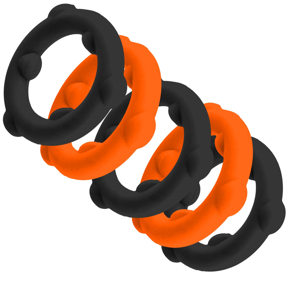 Gearheads 5 Pack Spinner Rings - Orange Black OX-3203-OJBK