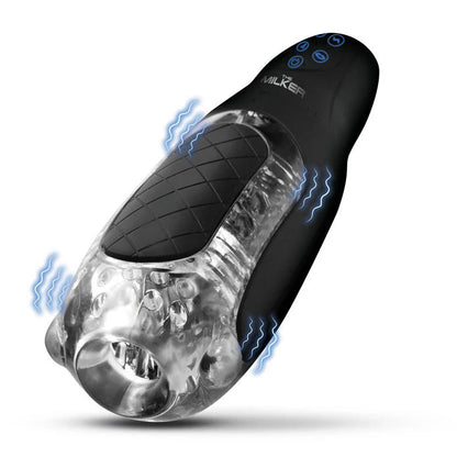 Pleasure Grip Sucking and Vibrating Masturbator - Black MK-AH608