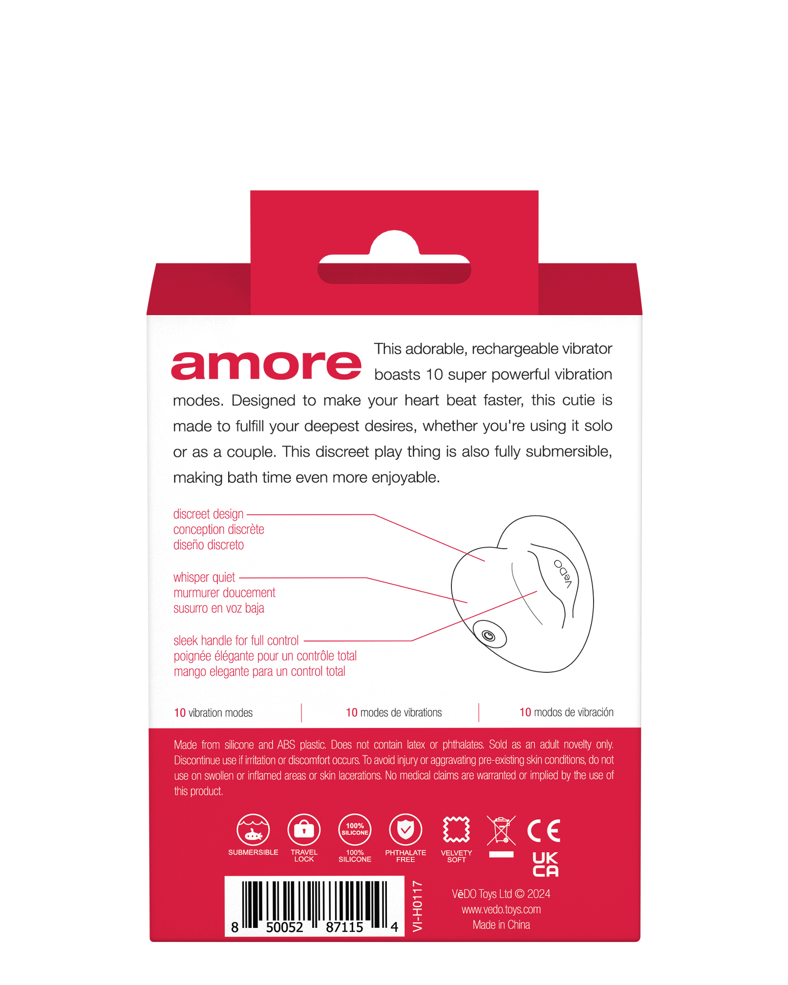 Amore Rechargeable Pleasure Vibe - Red