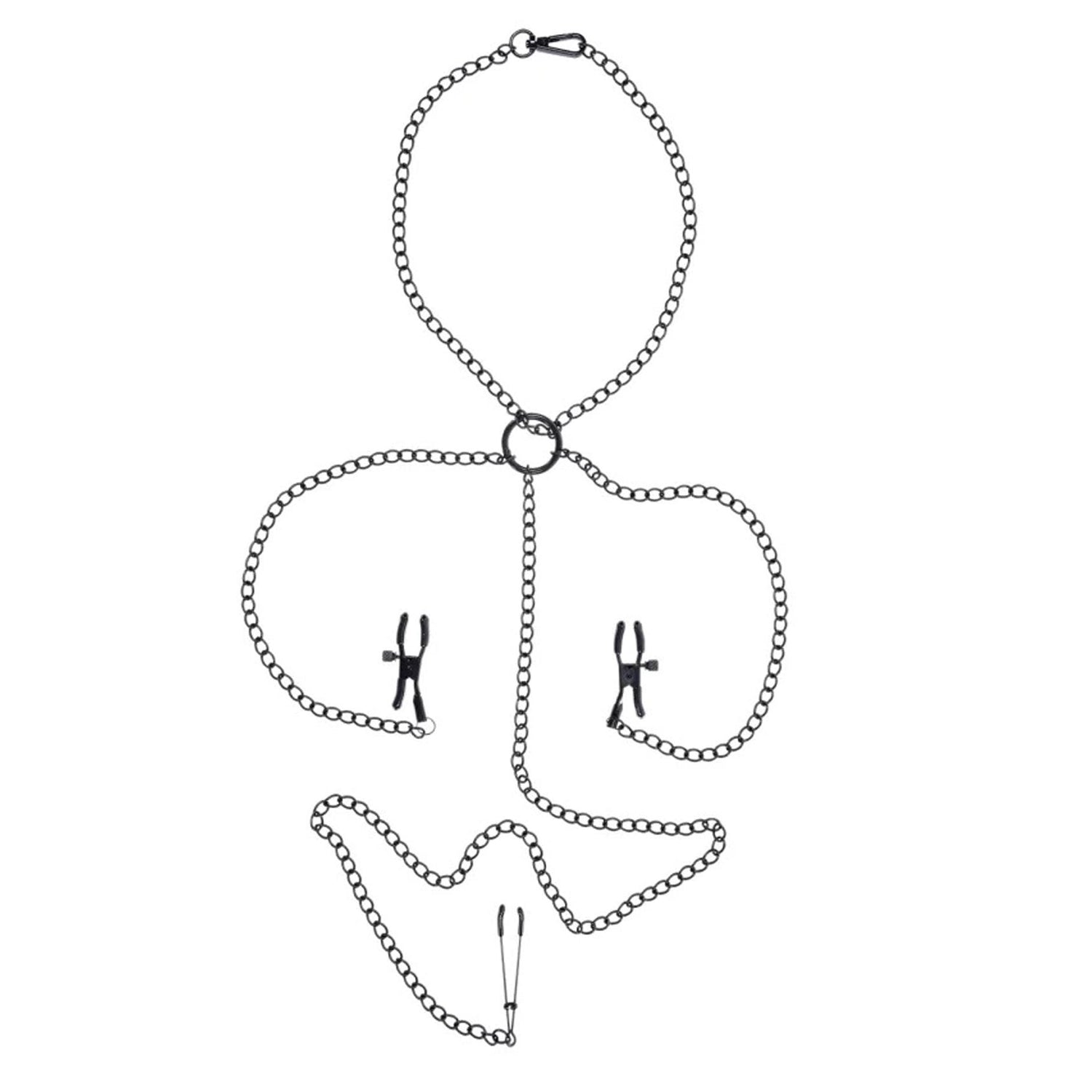 \"Saffron Nipple to Clit Set - Black SS48040\"