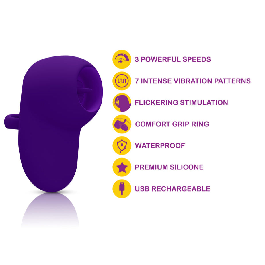Kenley - Violet - Intense Flickering Finger Vibe With Comfort Grip Ring