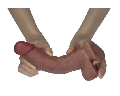 Real Skin 7.5" Dual Layer Dildo - Light Brown