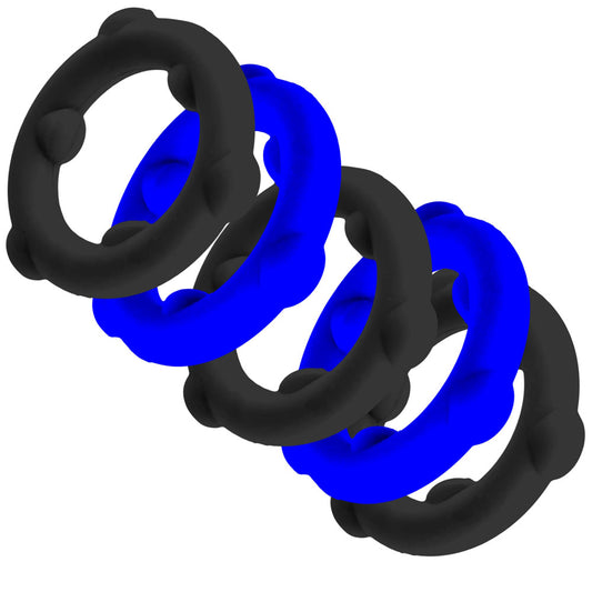 Gearheads 5 Pack Spinner Rings - Blue Black OX-3203-GCBK