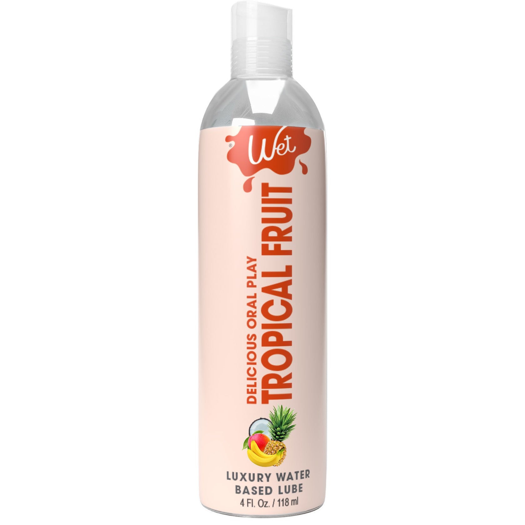 Wet Delicious Oral Play - Tropical Fruit -  Waterbased Flavored Lubricant 4 Oz