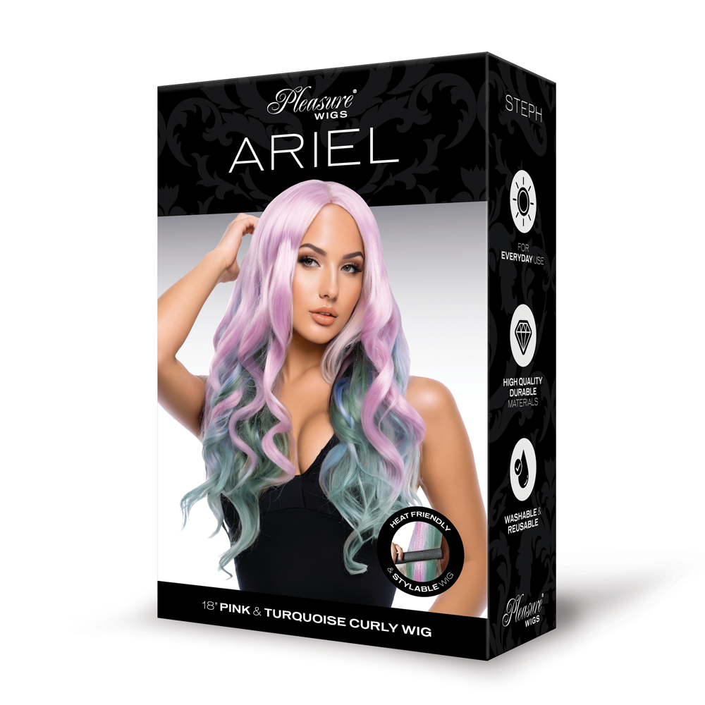 Ariel Premium Stylable Wig - Pink/turquoise