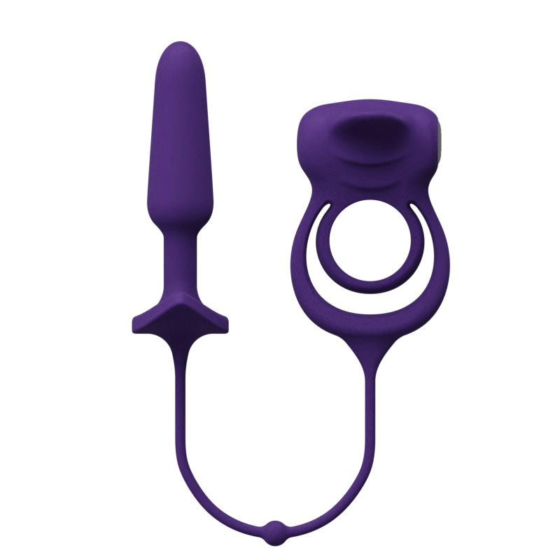 Humper Rechargeable Dual C-Ring With Anal Plug - Purple VI-P2813
