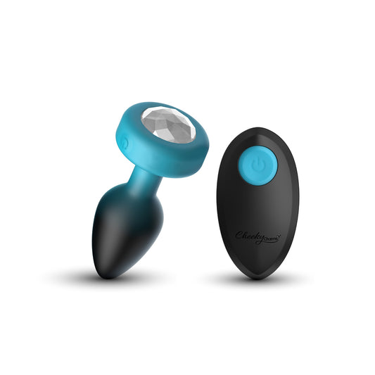 Eluxe Vibrating Clr Gem Bluombre Plug Sm With Remote VB-CC9156