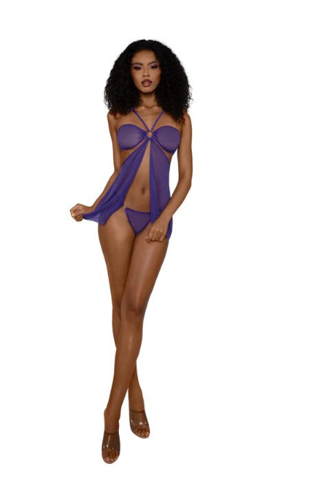 Babydoll Set With Panty - Os - Ultra Violet DG-14307UVOS