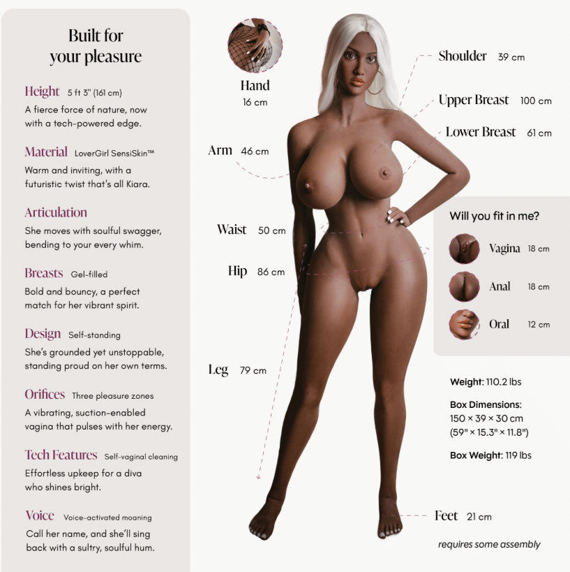 Lover Doll Kiara Powered Chocolate 5ft 3"