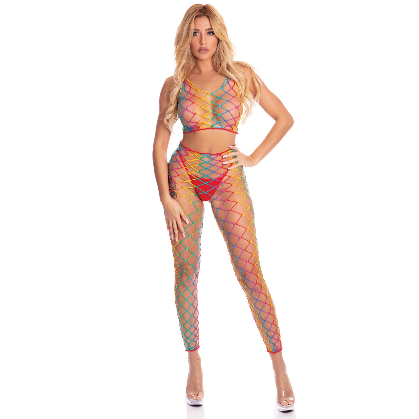 \"Roy G. Biv 2 Pc Bodystocking - One Size - Rainbow PKL-23078RNBOS\"