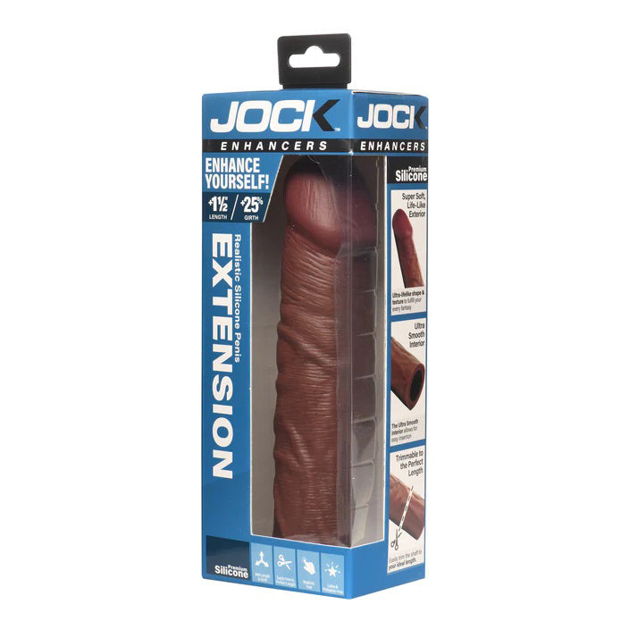 Jock 1.5" Silicone Penis Extension Sleeve - Dark
