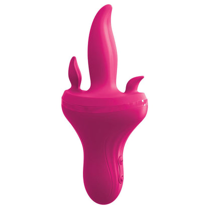 \"Threesome Holey Trinity Triple Tongue Vibrator - Pink PD4959-12\"