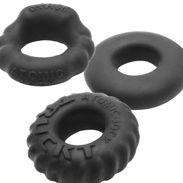 Bonemark 3-Pack Boner Cockring Kit - Black OX-3061-NGT