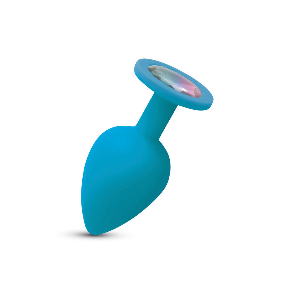 Gemma Clear Iridescent Gem Teal Silicone Plug - L VB-CC9166