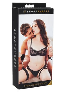 Thigh and Wrist Cuff Set - Black