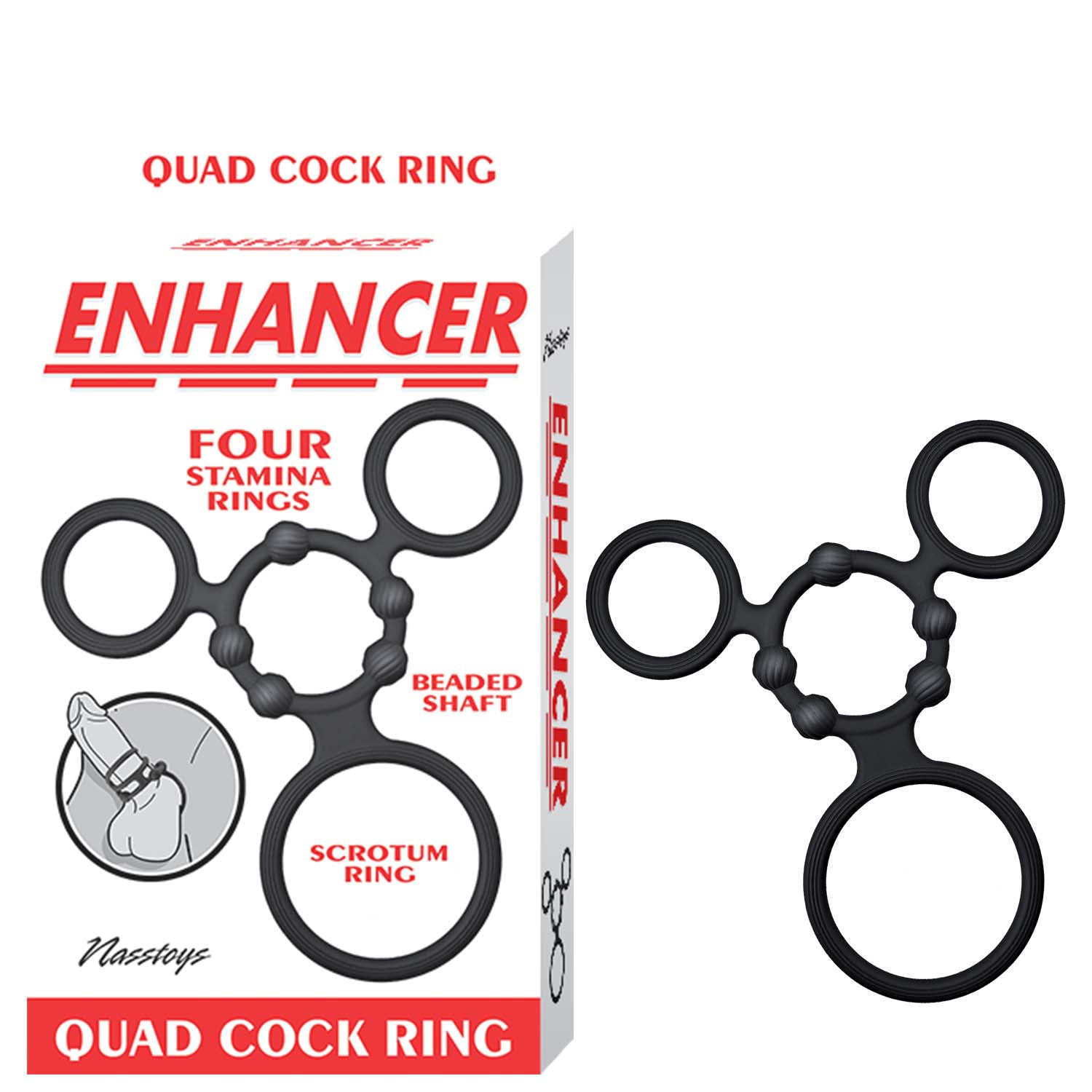 Enhancer Quad Cockring - Black