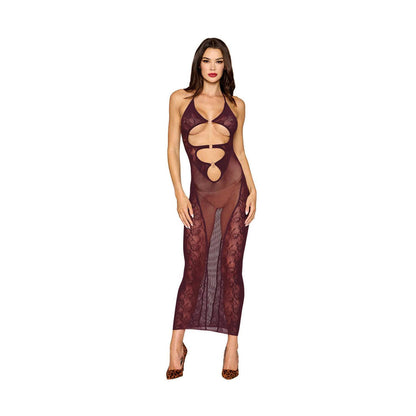 Bodystocking Gown and Shrug Dmnd - One Size - Cherry Lacquer DG-0523BGOS