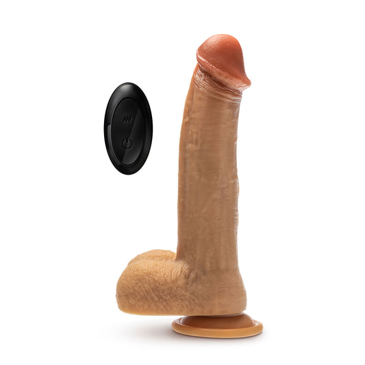\"Dr. Skin Silicone - Dr. Phillips - 8.5 Inch Thrusting Dildo - Tan BL-33503\"