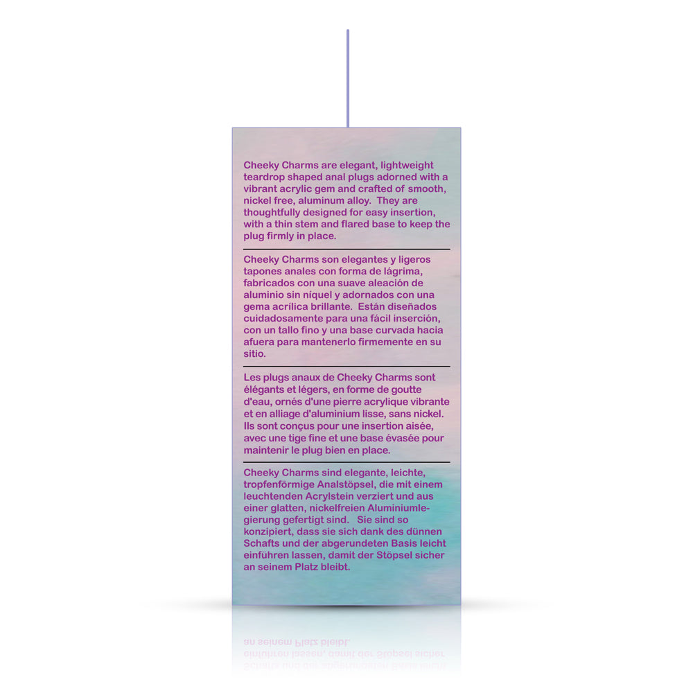 Bright Pink Heart Gem Silver Metal Plug - Md