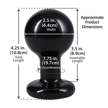 Round Butt Plug Medium - Black