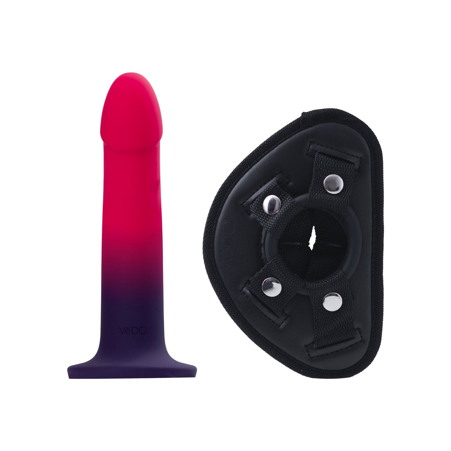 Duo Semi-Realistic Dildo With Harness - Pink/purple VI-A0209