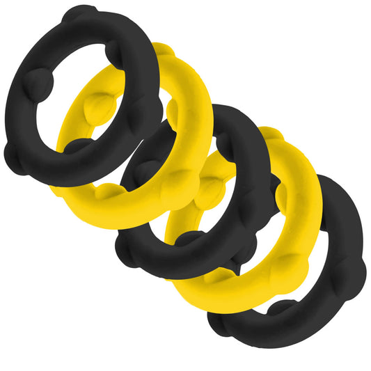 Gearheads 5 Pack Spinner Rings - Yellow Black OX-3203-YLBK