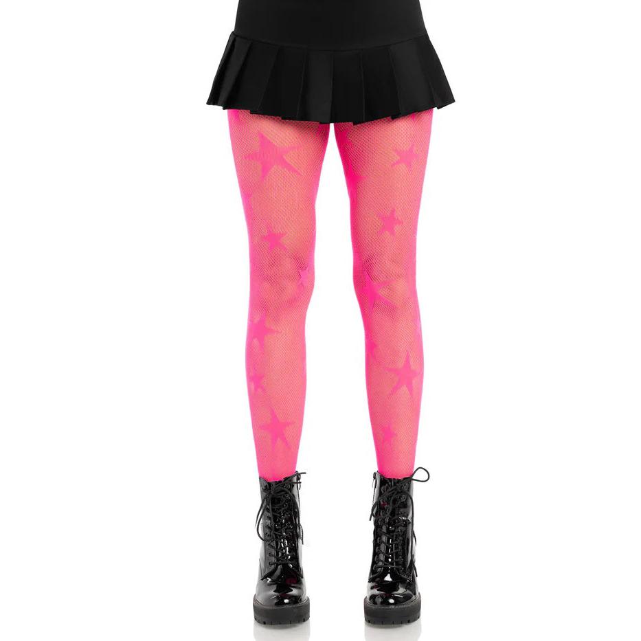 Star Net Tights - Os - Neon Pink LA-9916NPKOS