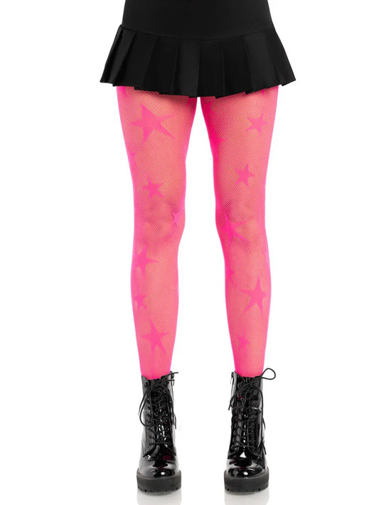 Star Net Tights - Os - Neon Pink LA-9916NPKOS