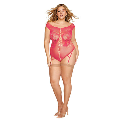 \"Garter Teddy - Queen Size - Watermelon DG-13413XWATQ\"