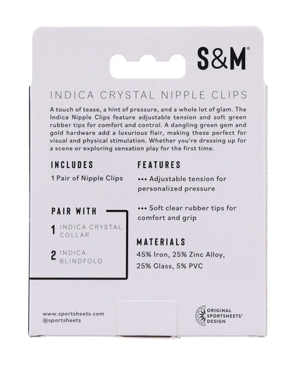 Indica Crystal Nipple Clips - Green