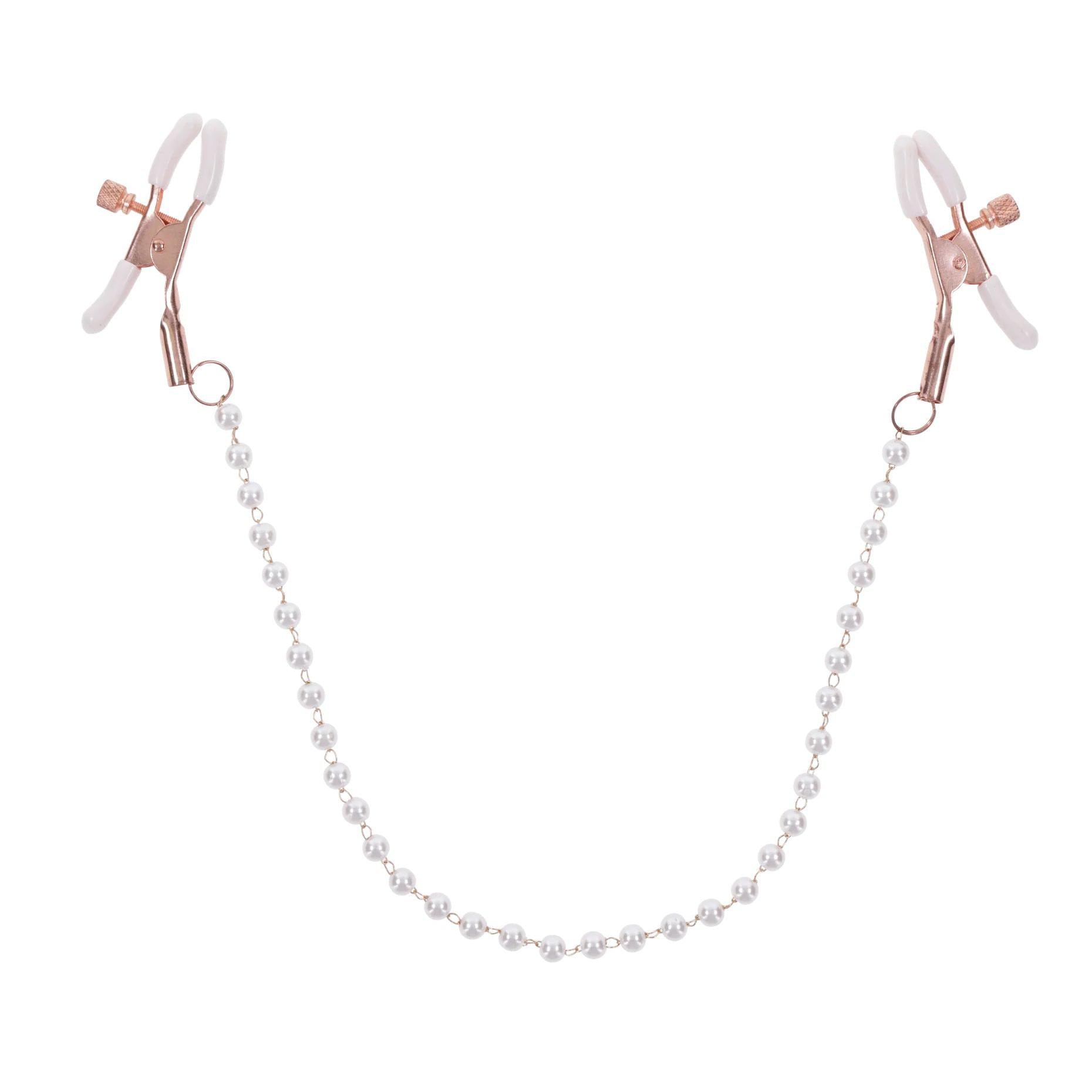 \"Peaches N Creame Pearl Nipple Clamps - Pink SS09964\"