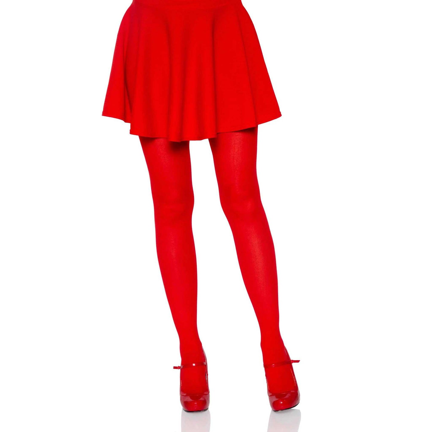 \"Nylon Tights - One Size - Red LA-7300RED\"