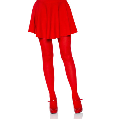 \"Nylon Tights - One Size - Red LA-7300RED\"